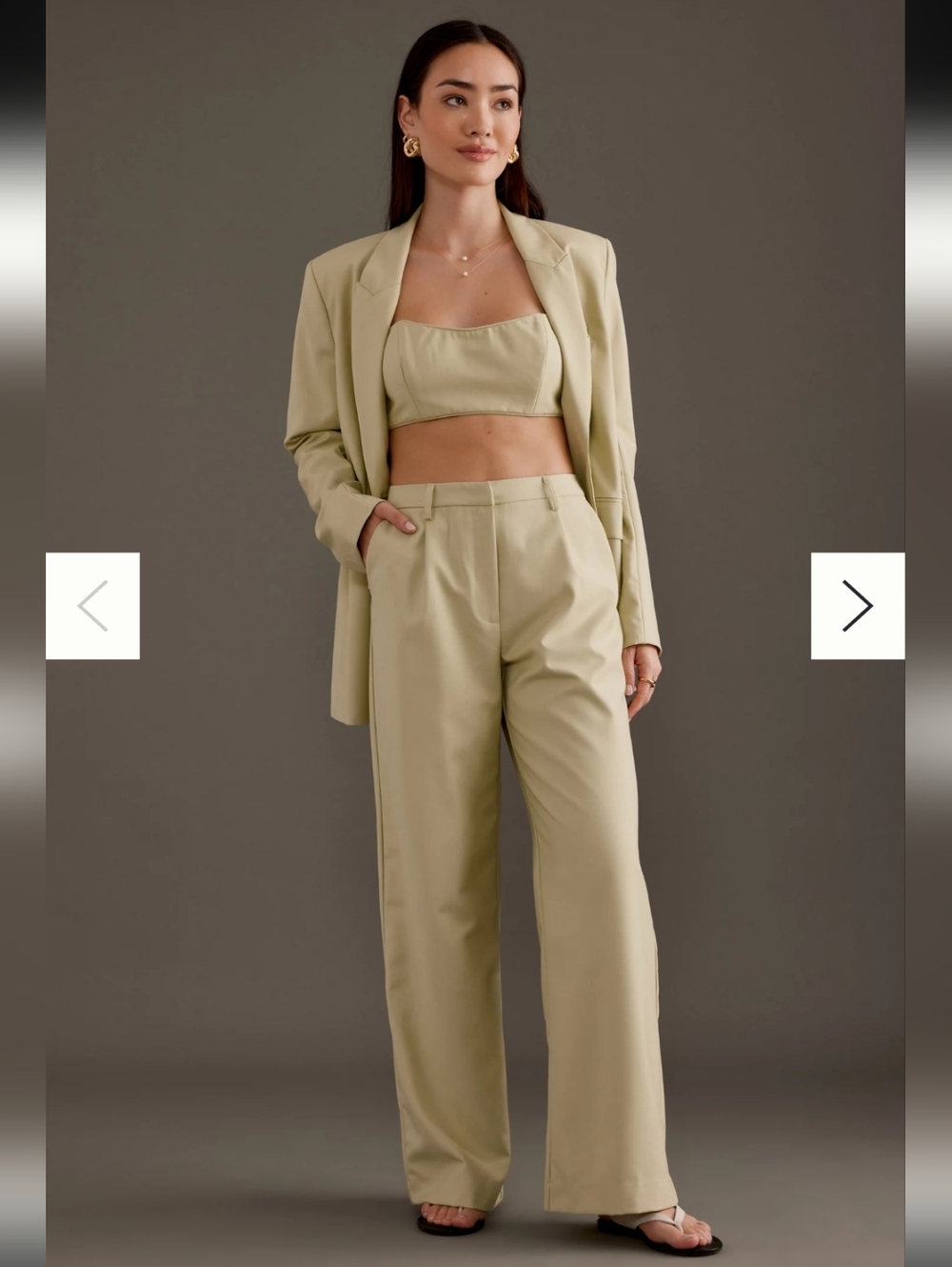 Bardot Callista Wide Leg Tailored Trousers Pants Beige Tan Women's Size XXL NWT